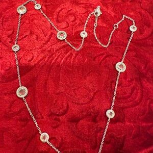 Elegant Silver Necklace with Clear Accents